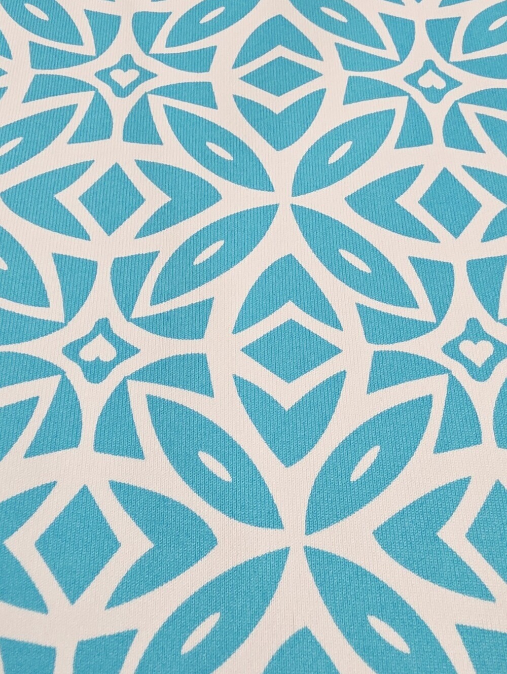 Lulu-B Colorful Clothing Dress M Turquoise White Geometric 3/4 Sleeve SPF 50 - Picture 7 of 14